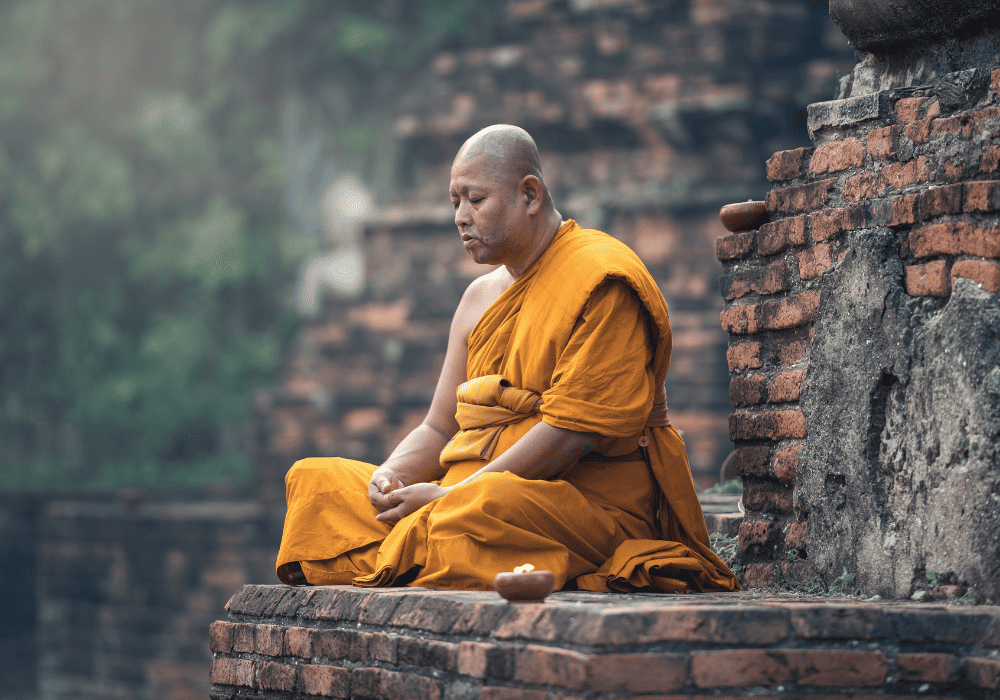 Buddhist Monk Meditating