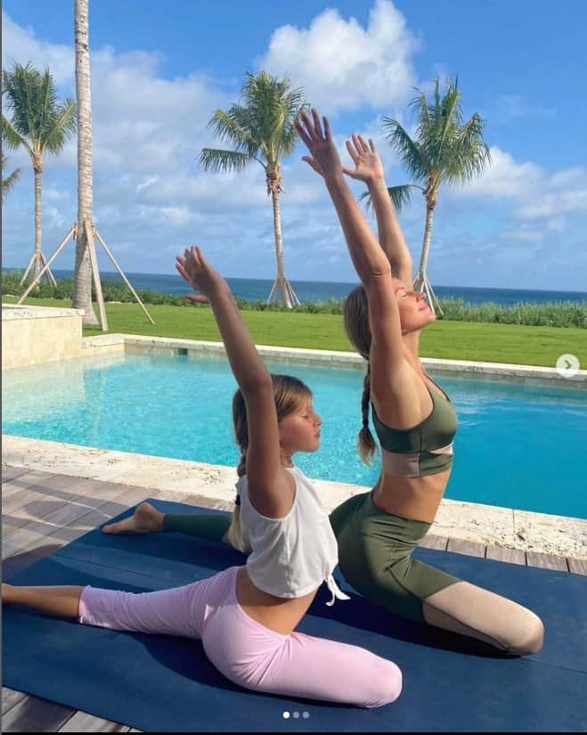 Gisele Bundchen doing Yoga